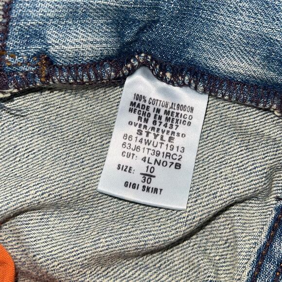 Polo Jeans Factory Distressed Raw Hem Gigi Mini Skirt Size 10 NWOT - Picture 3 of 5